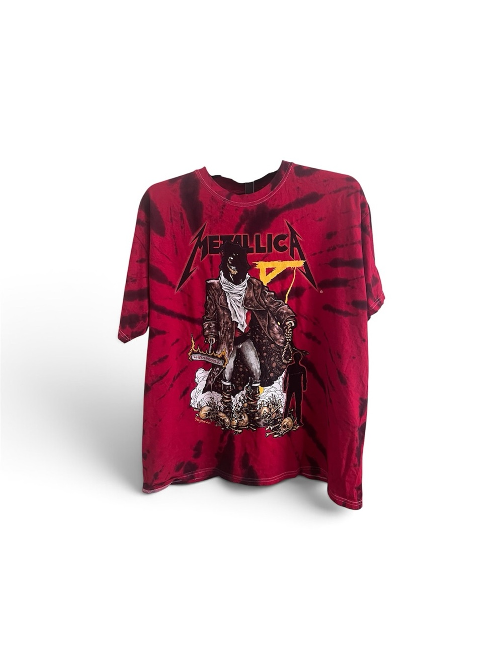 Metallica Red Tie-Dye Graphic Short Sleeve Tee